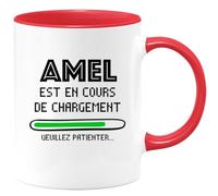 quotedazur - Mug Amel Est En Cours De Chargement Veuillez Patienter - Rouge/Céramique