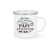 quotedazur - Mug Ancien jeune homme devenu Papy d'exception - Tasse Cadeau Papy Homme - Blanc/Emaillé