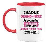quotedazur - Mug Annonce Arrière-Grand-Mère Formidable Se Révèle Être Une Exceptionnelle Cadeau Future Grossesse Rouge/Céramique