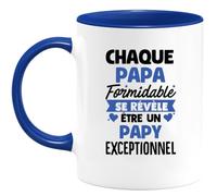 quotedazur - Mug Annonce Papy Formidable Se Révèle Être Un Exceptionnel Cadeau Futur Grossesse Bleu/Céramique