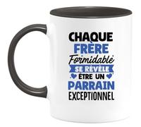 quotedazur - Mug Annonce Parrain Formidable Se Révèle Être Un Exceptionnel Cadeau Futur Grossesse Noir/Céramique