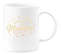quotedazur - Mug appelez moi madame - Tasse Cadeau Enterrement vie jeune fille Femme - Blanc/Céramique