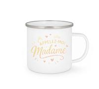 quotedazur - Mug appelez moi madame - Tasse Cadeau Enterrement vie jeune fille Femme - Blanc/Emaillé