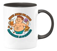 quotedazur - Mug Avant j'avais des abdos, maintenant j'ai des excuses - Tasse Cadeau Humour Homme - Noir/Céramique