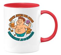 quotedazur - Mug Avant j'avais des abdos, maintenant j'ai des excuses - Tasse Cadeau Humour Homme - Rouge/Céramique
