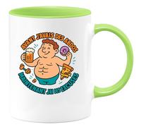 quotedazur - Mug Avant j'avais des abdos, maintenant j'ai des excuses - Tasse Cadeau Humour Homme - Vert/Céramique
