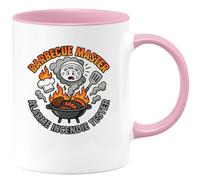 quotedazur - Mug barbecue master, alarme incendie tester - Tasse Cadeau Humour Homme - Rose/Céramique