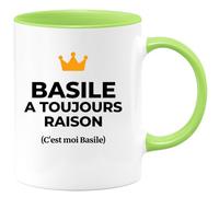 quotedazur Mug Basile a toujours raison (c'est moi Basile) - Vert/Céramique