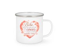 quotedazur - Mug Bébé, merci de faire battre mon cœur comme au premier rendez-vous - Tasse Cadeau Amour, Saint-Valentin, Couple Homme - Blanc/Emaillé