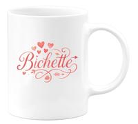 quotedazur - Mug bichette - Tasse Cadeau Saint-Valentin, Amour, Couple Femme - Blanc/Céramique