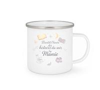 quotedazur - Mug Bientôt l'heure des histoires du soir by Mamie - Tasse Cadeau Annonce Grossesse Naissance Mamie Femme - Blanc/Emaillé