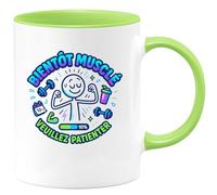 quotedazur - Mug bientôt musclé, veuillez patienter - Tasse Cadeau Humour Homme - Vert/Céramique