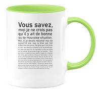 quotedazur - Mug Bonne Ou Mauvaise Situation - Vert/Céramique