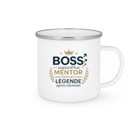 quotedazur - Mug Boss aujourd'hui, mentor demain, légende après-demain - Tasse Cadeau Boss Homme - Blanc/Emaillé