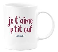 quotedazur - Mug Cadeau Saint-Valentin Je t'Aime Tasse Amour Couple Blanc/Céramique