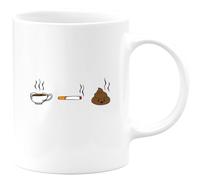 quotedazur - Mug Café Clope Caca - Blanc/Céramique