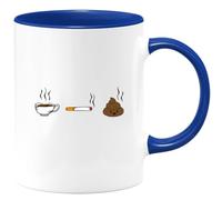 quotedazur - Mug Café Clope Caca - Bleu/Céramique