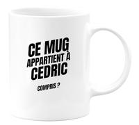 quotedazur - Mug Ce Mug Appartient À Cedric Compris - Rouge/Céramique