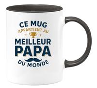 quotedazur - Mug Ce mug appartient au meilleur papa du monde - Tasse Cadeau Papa Homme - Noir/Céramique
