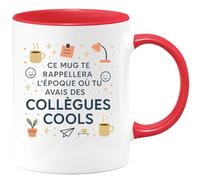 quotedazur - Mug Ce mug te rappellera l'époque où tu avais des collègues cools - Tasse Cadeau Départ collègue - Rouge/Céramique
