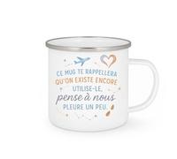 quotedazur - Mug Ce mug te rappellera qu'on existe encore. Utilise-le, pense à nous, pleure un peu. - Tasse Cadeau Départ collègue - Blanc/Emaillé