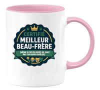 quotedazur - Mug certifié meilleur beau-frère (même si ses blagues ne sont pas toujours drôles) - Tasse Cadeau Beau-frère Homme - Rose/Céramique