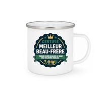 quotedazur - Mug certifié meilleur beau-frère (même si ses blagues ne sont pas toujours drôles) - Tasse Cadeau Beau-frère Homme - Blanc/Emaillé