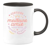 quotedazur - Mug Certifiée meilleure amie depuis notre première bêtise - Tasse Cadeau Meilleure amie Femme - Noir/Céramique