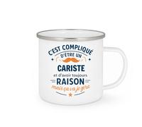 quotedazur - Mug C'est compliqué d'être un Cariste et d'avoir toujours raison, mais ça va je gère - Tasse Cadeau Cariste Homme - Blanc/Emaillé