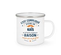 quotedazur - Mug C'est compliqué d'être un Kaïs et d'avoir toujours raison, mais ça va je gère - Tasse Cadeau Kaïs Homme - Blanc/Emaillé