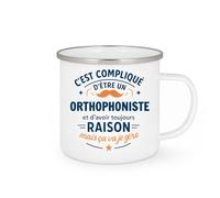quotedazur - Mug C'est compliqué d'être un Orthophoniste et d'avoir toujours raison, mais ça va je gère - Tasse Cadeau Orthophoniste Homme - Blanc/Emaillé