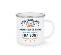 quotedazur - Mug C'est compliqué d'être un Professeur de Maths et d'avoir toujours raison, mais ça va je gère - Tasse Cadeau Professeur de Maths Homme - Blanc/Emaillé