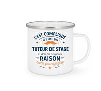 quotedazur - Mug C'est compliqué d'être un Tuteur de stage et d'avoir toujours raison, mais ça va je gère - Tasse Cadeau Tuteur de stage Homme - Blanc/Emaillé