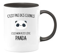 quotedazur - Mug C'est Pas Des Cernes Mon Petit Côté Panda Noir/Céramique