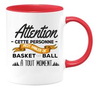 quotedazur - Mug Cette Personne Peut Parler De Basket-Ball À Tout Moment Rouge/Céramique
