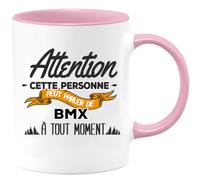 quotedazur - Mug Cette Personne Peut Parler De BMX À Tout Moment Rose/Céramique