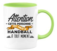 quotedazur - Mug Cette Personne Peut Parler De Handball À Tout Moment Vert/Céramique