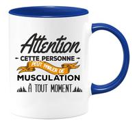 quotedazur - Mug Cette Personne Peut Parler De Musculation À Tout Moment Bleu/Céramique