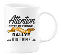quotedazur - Mug Cette Personne Peut Parler De Rallye À Tout Moment Blanc/Céramique