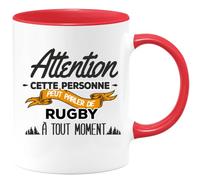 quotedazur - Mug Cette Personne Peut Parler De Rugby À Tout Moment Rouge/Céramique