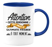 quotedazur - Mug Cette Personne Peut Parler De Ultimate Frisbee À Tout Moment Bleu/Céramique