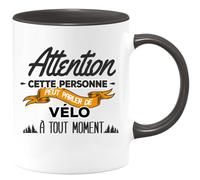 quotedazur - Mug Cette Personne Peut Parler De Vélo À Tout Moment Noir/Céramique