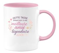 quotedazur - Mug Cette tasse appartient à une meilleure amie légendaire - Tasse Cadeau Meilleure amie Femme - Rose/Céramique