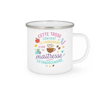 quotedazur - Mug Cette tasse contient le carburant d'une maîtresse extraordinaire - Tasse Cadeau Maîtresse Femme - Blanc/Emaillé