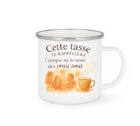 quotedazur - Mug Cette tasse te rappellera l'époque où tu avais des vrais amis - Tasse Cadeau Collègue Femme - Blanc/Emaillé