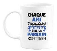 quotedazur - Mug Chaque Ami Formidable Se Révèle Être Un Parrain Exceptionnel Cadeau Futur Surprise Annonce Grossesse Garçon/Fille Naissance Bébé Gender Reveal Blanc/Céramique