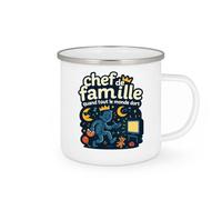 quotedazur - Mug chef de famille... quand tout le monde dort - Tasse Cadeau Humour Homme - Blanc/Emaillé