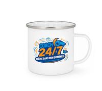 quotedazur - Mug Coach 24/7, même dans mon sommeil - Tasse Cadeau Coach Homme - Blanc/Emaillé