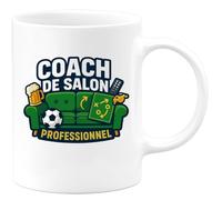 quotedazur - Mug coach de salon professionnel - Tasse Cadeau Football Homme - Blanc/Céramique