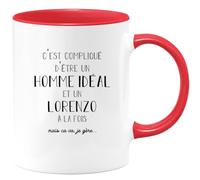 quotedazur - Mug Compliqué D'Être Un Homme Idéal Et Un Lorenzo Mais Ça Va Je Gère - Cadeau Humour Prénom - Idée Cadeau Famille Saint Valentin - Tasse Prénom Lorenzo